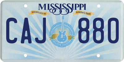 MS license plate CAJ880