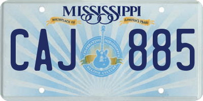 MS license plate CAJ885