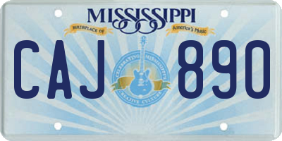 MS license plate CAJ890