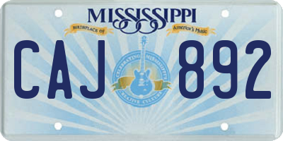 MS license plate CAJ892