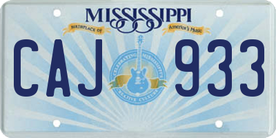 MS license plate CAJ933
