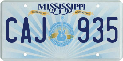 MS license plate CAJ935