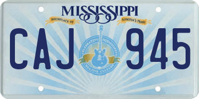 MS license plate CAJ945
