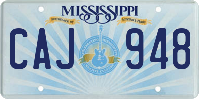 MS license plate CAJ948