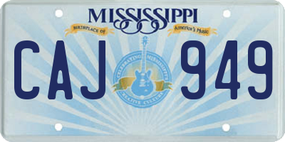 MS license plate CAJ949