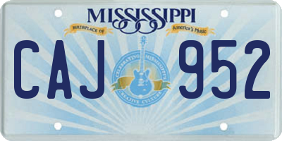 MS license plate CAJ952