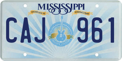 MS license plate CAJ961