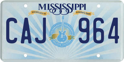 MS license plate CAJ964