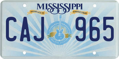 MS license plate CAJ965