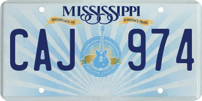 MS license plate CAJ974