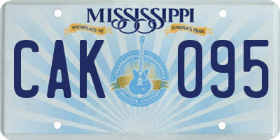 MS license plate CAK095