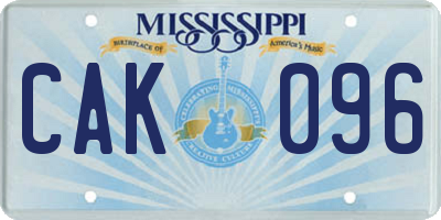 MS license plate CAK096