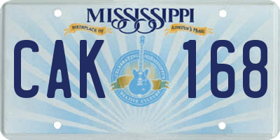 MS license plate CAK168