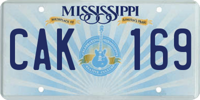 MS license plate CAK169