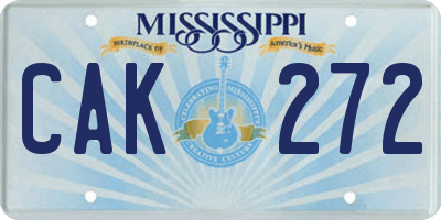 MS license plate CAK272