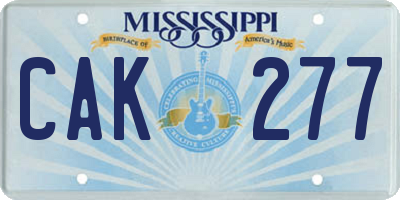 MS license plate CAK277