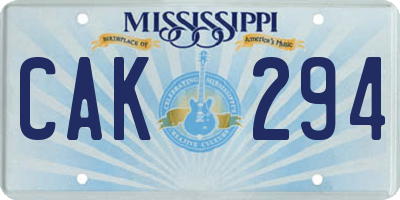 MS license plate CAK294