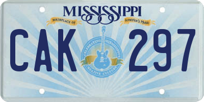 MS license plate CAK297