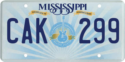 MS license plate CAK299