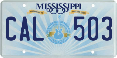 MS license plate CAL503