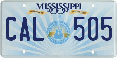 MS license plate CAL505