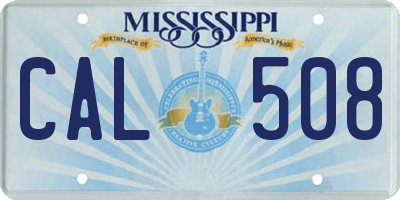 MS license plate CAL508
