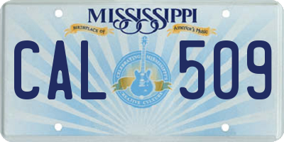 MS license plate CAL509