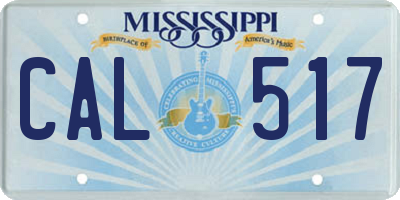MS license plate CAL517