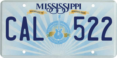 MS license plate CAL522