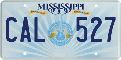 MS license plate CAL527