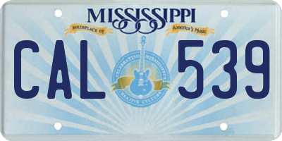 MS license plate CAL539