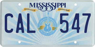 MS license plate CAL547