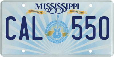 MS license plate CAL550