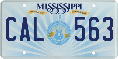 MS license plate CAL563