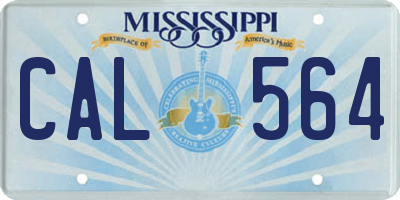 MS license plate CAL564
