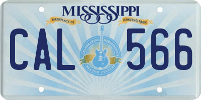 MS license plate CAL566
