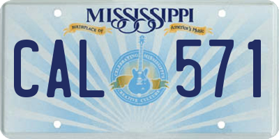MS license plate CAL571