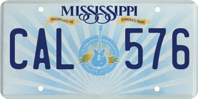 MS license plate CAL576