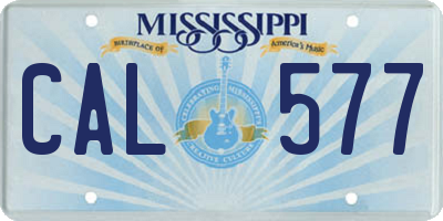 MS license plate CAL577
