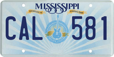 MS license plate CAL581
