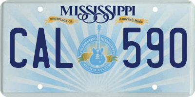 MS license plate CAL590