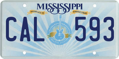 MS license plate CAL593