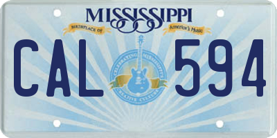 MS license plate CAL594