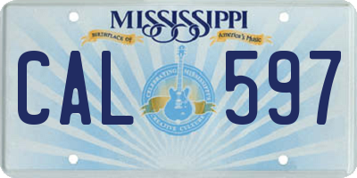 MS license plate CAL597