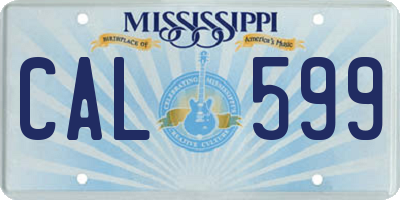 MS license plate CAL599