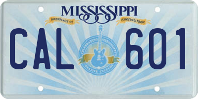 MS license plate CAL601