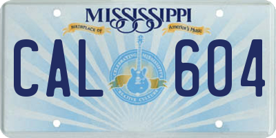 MS license plate CAL604