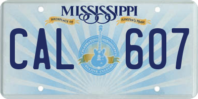 MS license plate CAL607