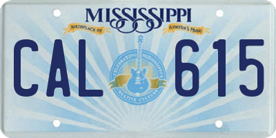 MS license plate CAL615