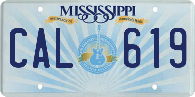 MS license plate CAL619